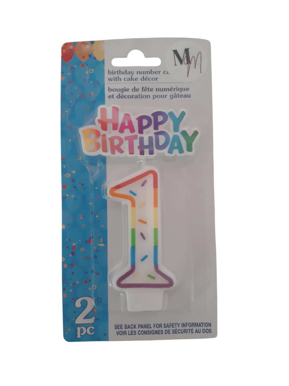 Number 1 (One) Birthday Candle, Single Number Candle 2.5 inches x 2 inches Birthday Cake Candle