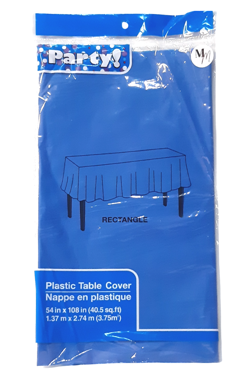 Blue Plastic Tablecloth 54 x 108 Inch, Disposable Table Cloth, Rectangle Party Table Cover