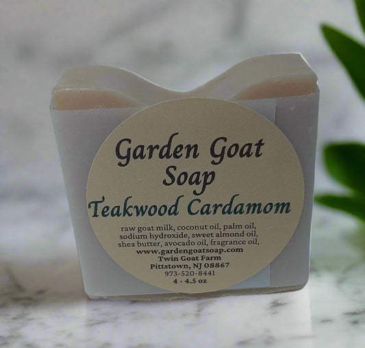 Teakwood Cardamom Scent Goats Milk Soap Bar, Handmade Soap Bar