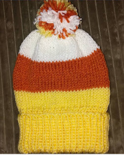 CandyCorn Knit Slouchy Hat, Orange, White and Yellow Hat, Halloween Hat