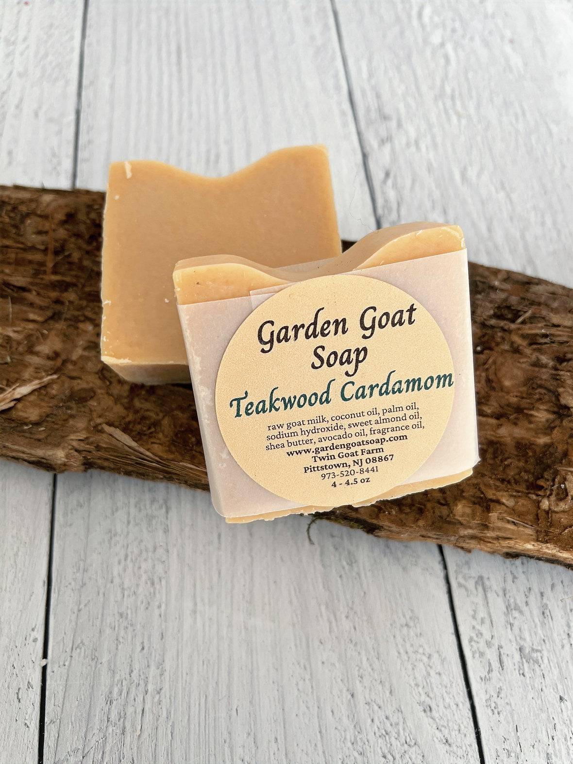 Goats Milk Soap Bar, Teakwood Cardamom Scent, Handmade Soap Bar