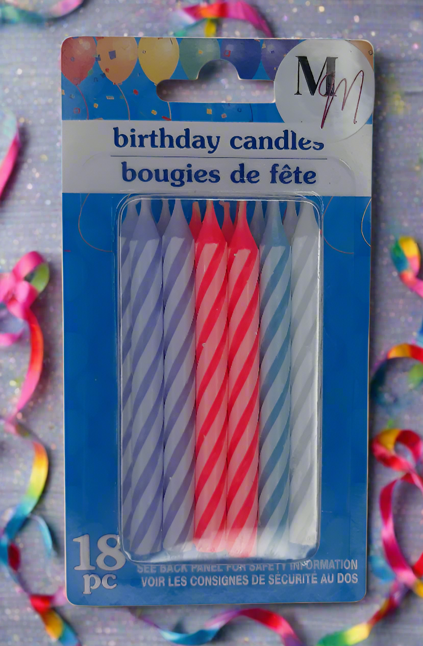 Birthday Candles, Spiral Candles, (18) Count Birthday Cake Candles