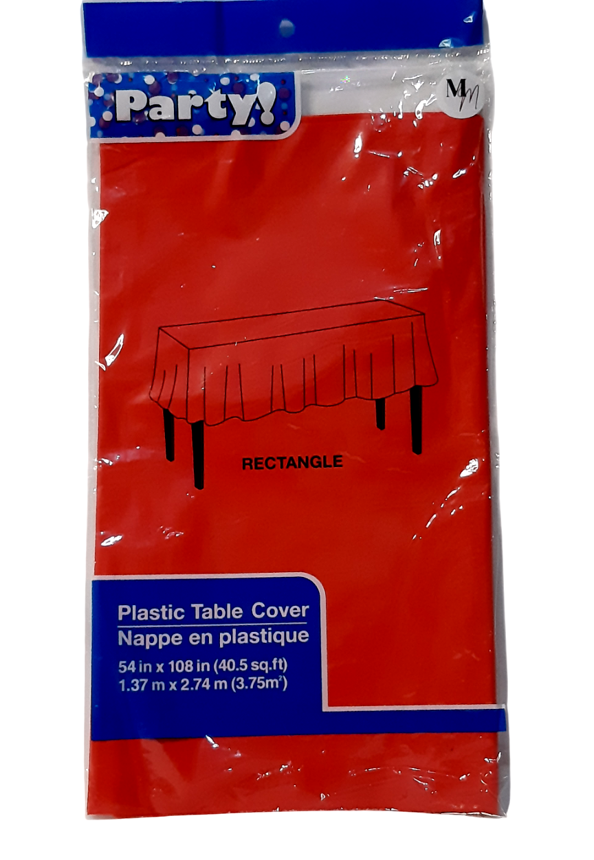 Plastic Tablecloth 54 x 108 Inch, Disposable Table Cloth, Rectangle Party Table Covers, Multiple Color Options