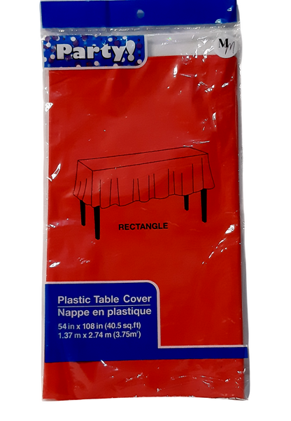 Plastic Tablecloth 54 x 108 Inch, Disposable Table Cloth, Rectangle Party Table Covers, Multiple Color Options