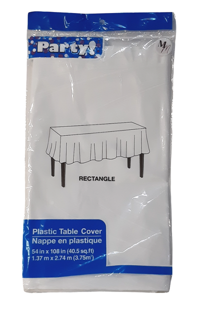 Plastic Tablecloth 54 x 108 Inch, Disposable Table Cloth, Rectangle Party Table Covers, Multiple Color Options