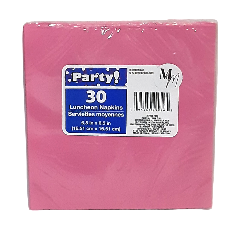 Pink Party Napkins, Large Napkins, Birthday Napkins, Table Napkins, 13 Inches x 13 inches Square