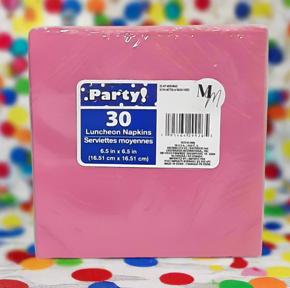 Pink Party Napkins, Large Napkins, Birthday Napkins, Table Napkins, 13 Inches x 13 inches Square