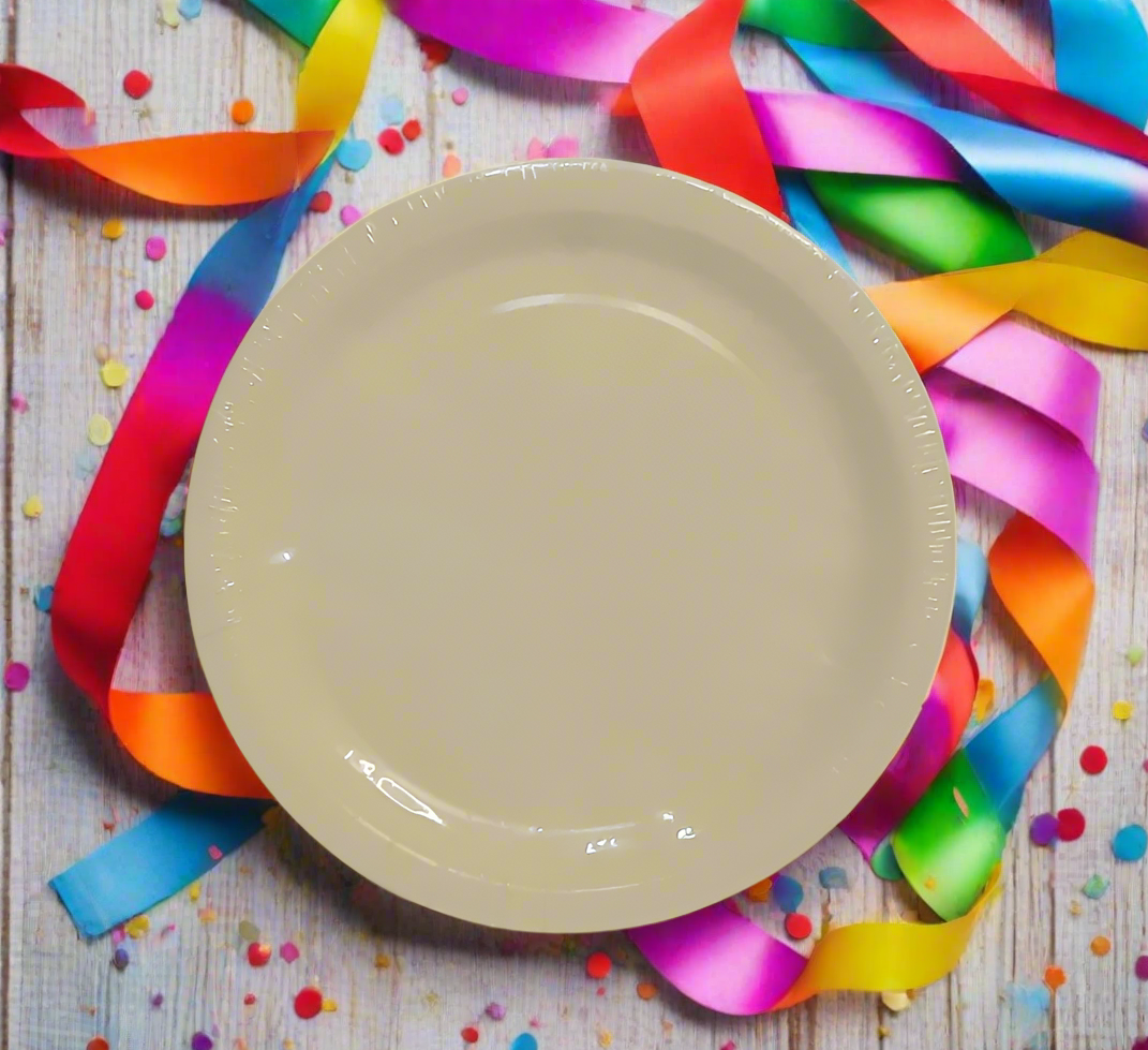 Yellow Party Paper Plates, 7 Inch Round, Pack of 30 Disposable Party Plates, Cake Plates, Birthday Party Supplies