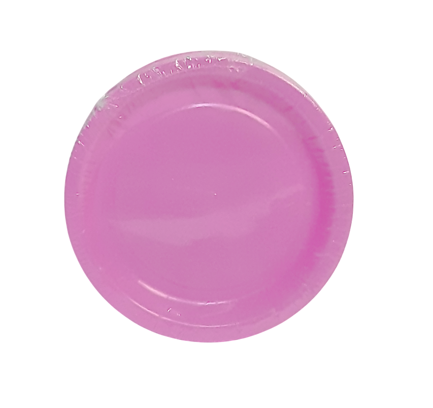 Pink Party Paper Plates, 7 Inch Round, Pack of 30 Disposable Party Plates, Cake Plates, Birthday Party Supplies