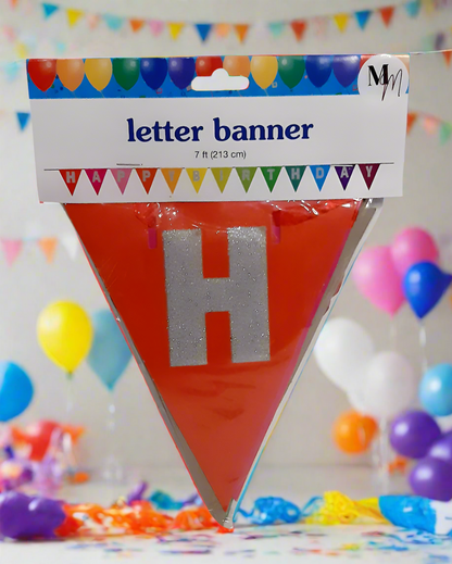 Happy Birthday Banner Bunting,Silver Letters Birthday Garland, Happy Birthday Wall Decoration, Colorful Happy Birthday Garland