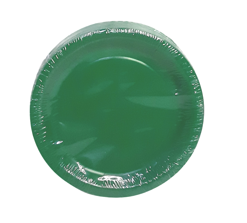 Green Party Paper Plates, 7 Inch Round, Pack of 30 Disposable Party Plates, Cake Plates, Birthday Party Supplies