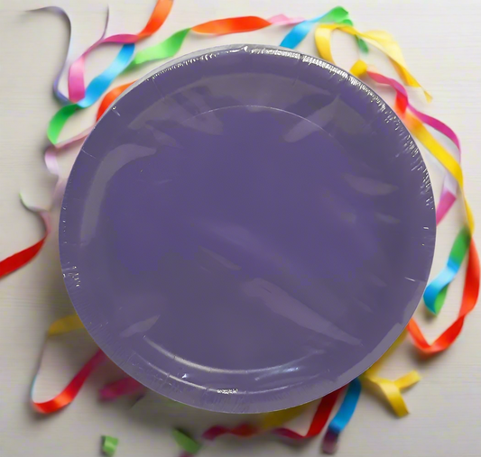 Purple Party Paper Plates, 9 Inch Round, Pack of 24 Disposable Party Plates, Cake Plates, Birthday Party Supplies