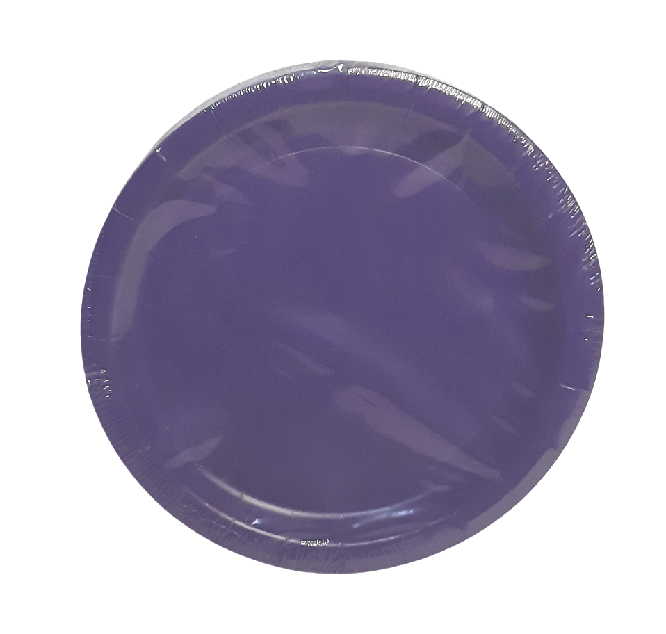 Purple Party Paper Plates, 7 Inch Round, Pack of 30 Disposable Party Plates, Cake Plates, Birthday Party Supplies