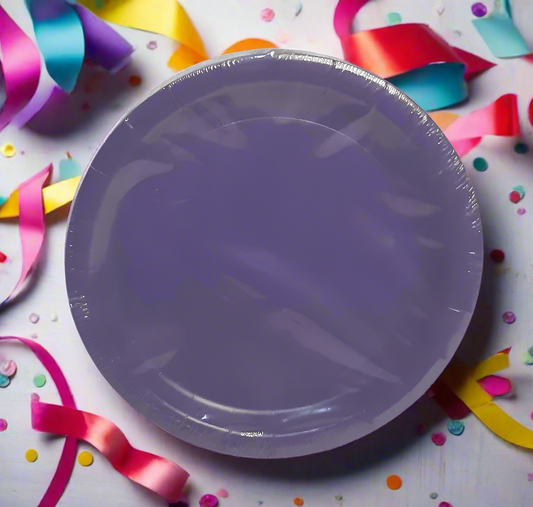 Purple Party Paper Plates, 7 Inch Round, Pack of 30 Disposable Party Plates, Cake Plates, Birthday Party Supplies