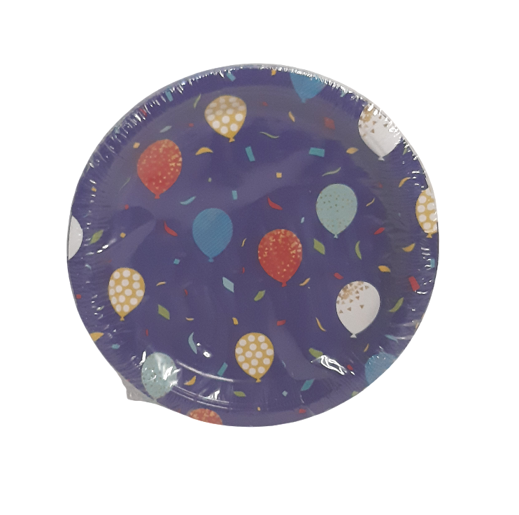 Balloons Accent Paper Plates, 7 Inch Round, Pack of 10 Disposable Party Plates, Cake Plates, Birthday Party Supplies