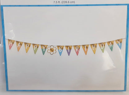 Gold and Pastel Letters Birthday Garland Bunting, Happy Birthday Wall Decoration, Colorful Happy Birthday Garland