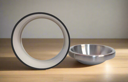 1 Piece Stainless Steel Rump Food Bowl with Plastic Holder, Pet Food or Water Bowl, Dishwasher-Safe, Dog Bowl, Cat Bowl