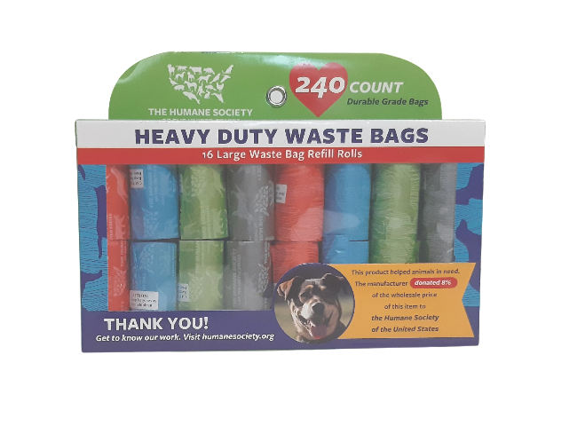 The Humane Society Heavy-Duty Poop Bags, Waste Bags, 240 count ( 16 Rolls of 15 bags each )