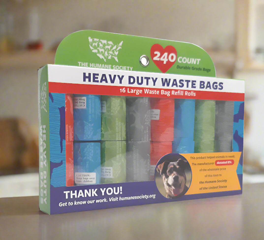 The Humane Society Heavy-Duty Poop Bags, Waste Bags, 240 count ( 16 Rolls of 15 bags each )