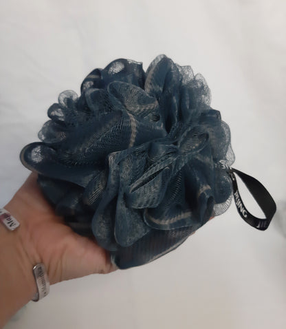 Bath Sponge Pouf in Slate Blue, Body Scrubber, Men and Women Scrubber, Bathing Accessories, Nylon Pouf