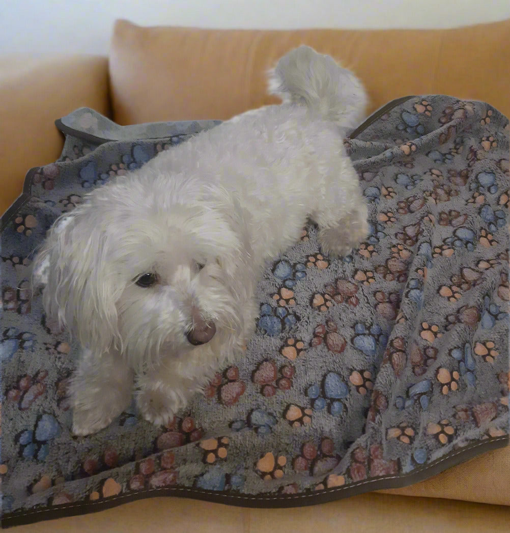 Soft Comfy Pet Blanket for Small and Medium Pet, MUTED GREY COLOR, Washable Blanket for Couch Protection, Pet Wrap