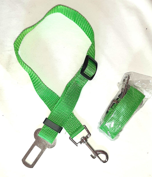 LIME GREEN Adjustable Dog Seat Belt, Car Seat Belt for Dog, Harness Lead Clip, Safety Belt Dog Clip