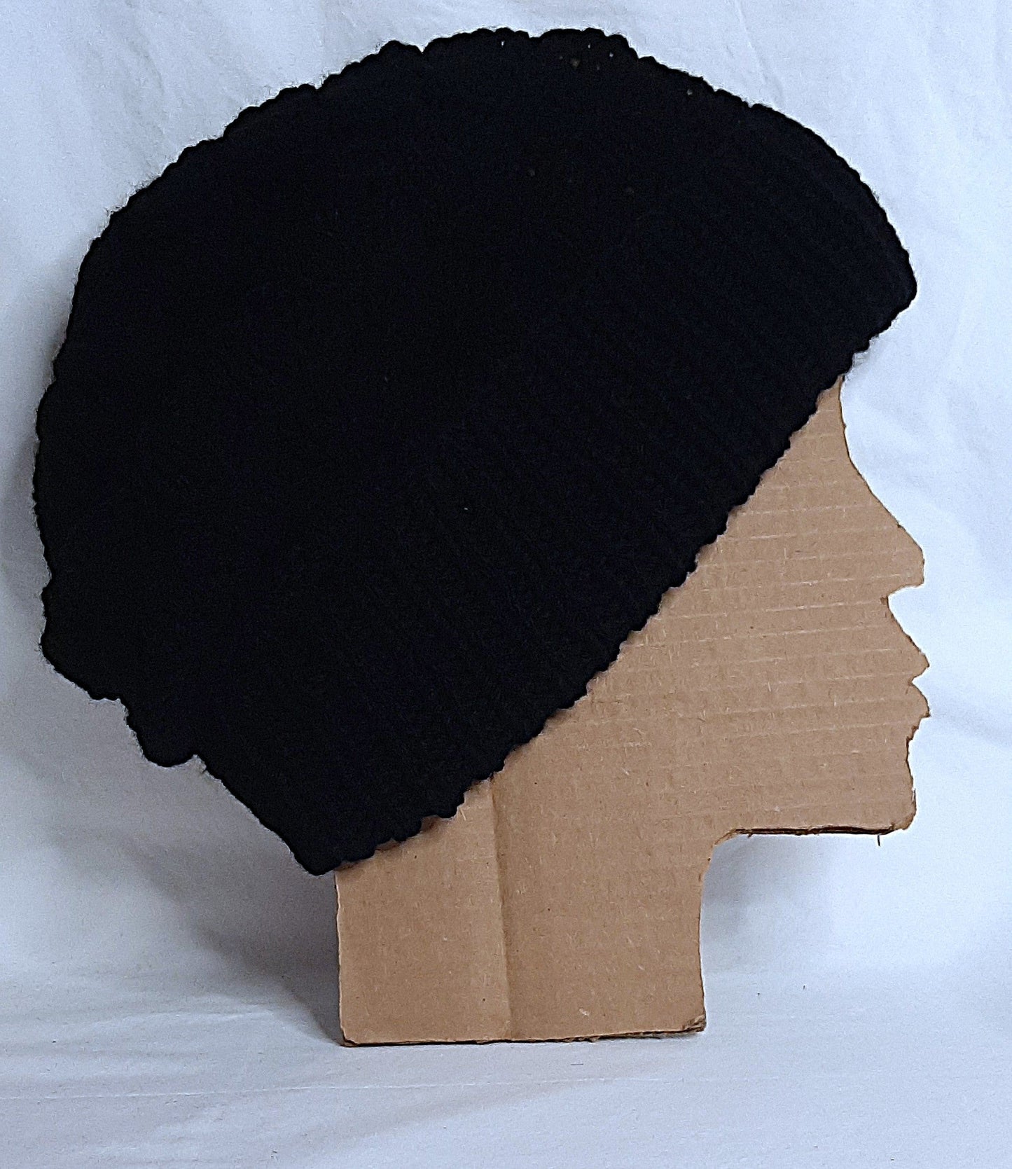 Handmade Knitted Slouchy Hat with Twists Design, Black
