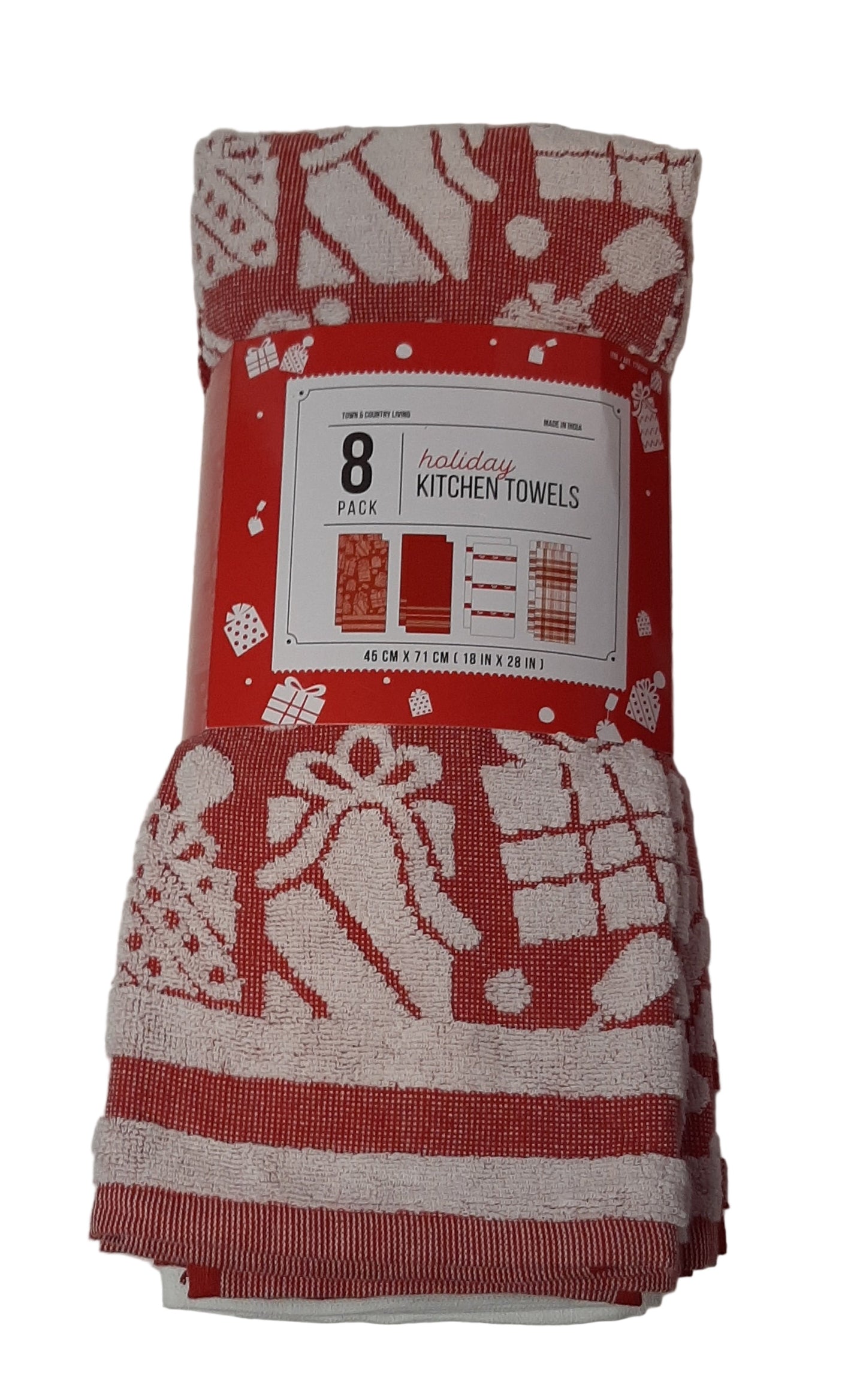 Holiday Kitchen Towel Set – Red & White (8-Piece Premium Collection)