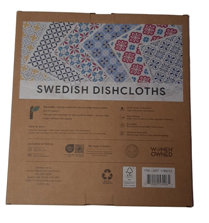 Swedish Dishcloths, Cellulose Cotton Reusable, Washable Dish Cloths with Morocco Art Vibes