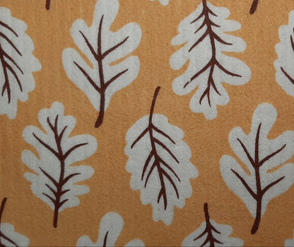 Swedish Dishcloths, Cellulose Cotton Reusable, Washable Dish Cloths, Leaves Print Designs