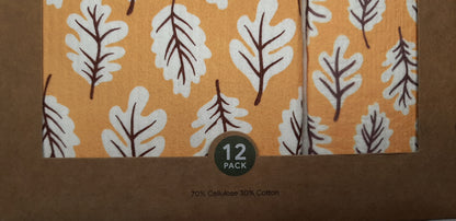 Swedish Dishcloths, Cellulose Cotton Reusable, Washable Dish Cloths, Leaves Print Designs