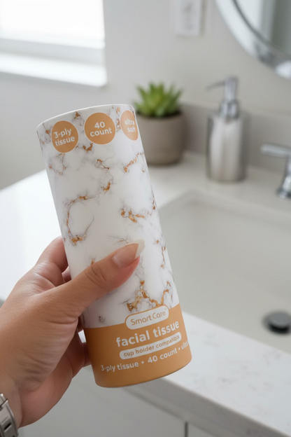 Smart Care 3-Ply Ultra-Soft Facial Tissue - Tan and Marble