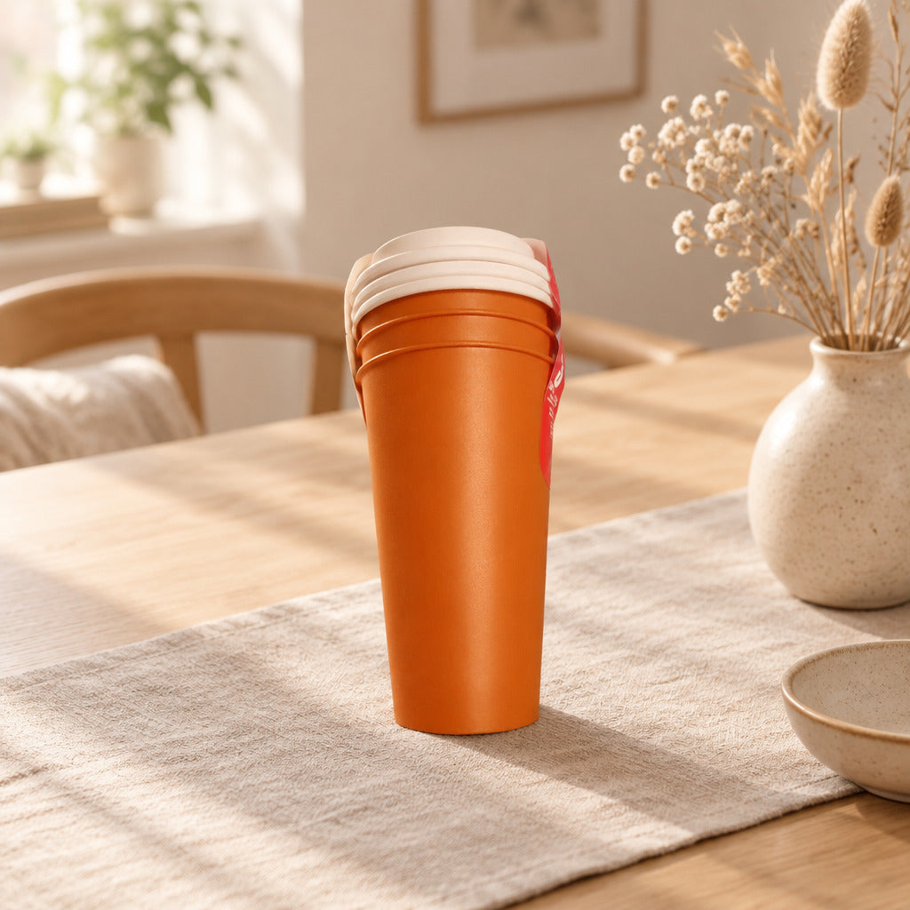 Reusable Cups with Lids, 16 oz. - Sip Back and Relax