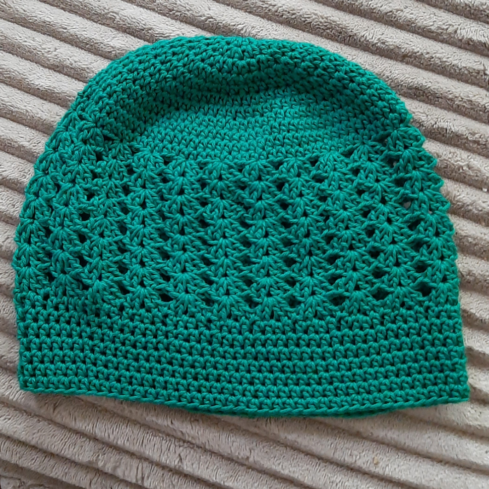 Handmade Crochet Summer Cotton Hat Evergreen Green