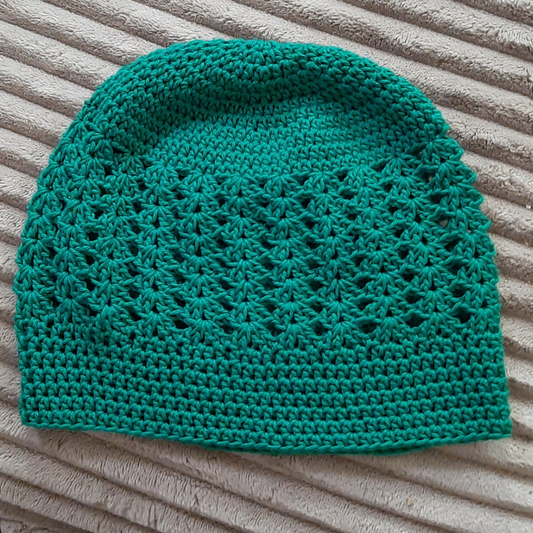 Handmade Crochet Summer Cotton Hat Evergreen Green