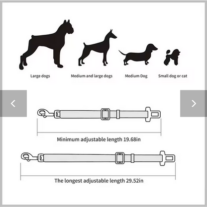 PINK Adjustable Dog Seat Belt, Car Seat Belt for Dog, Harness Lead Clip, Safety Belt Dog Clip