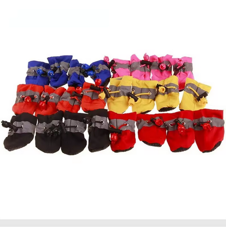 4pc Set of Dog Shoes, Winter Boots for Dogs, Puppy Dog Booties, Paw Covers, Various Colors and Sizes