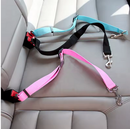 PINK Adjustable Dog Seat Belt, Car Seat Belt for Dog, Harness Lead Clip, Safety Belt Dog Clip