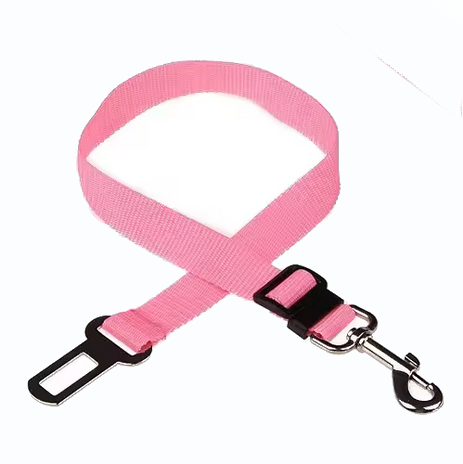 PINK Adjustable Dog Seat Belt, Car Seat Belt for Dog, Harness Lead Clip, Safety Belt Dog Clip