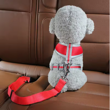 PINK Adjustable Dog Seat Belt, Car Seat Belt for Dog, Harness Lead Clip, Safety Belt Dog Clip