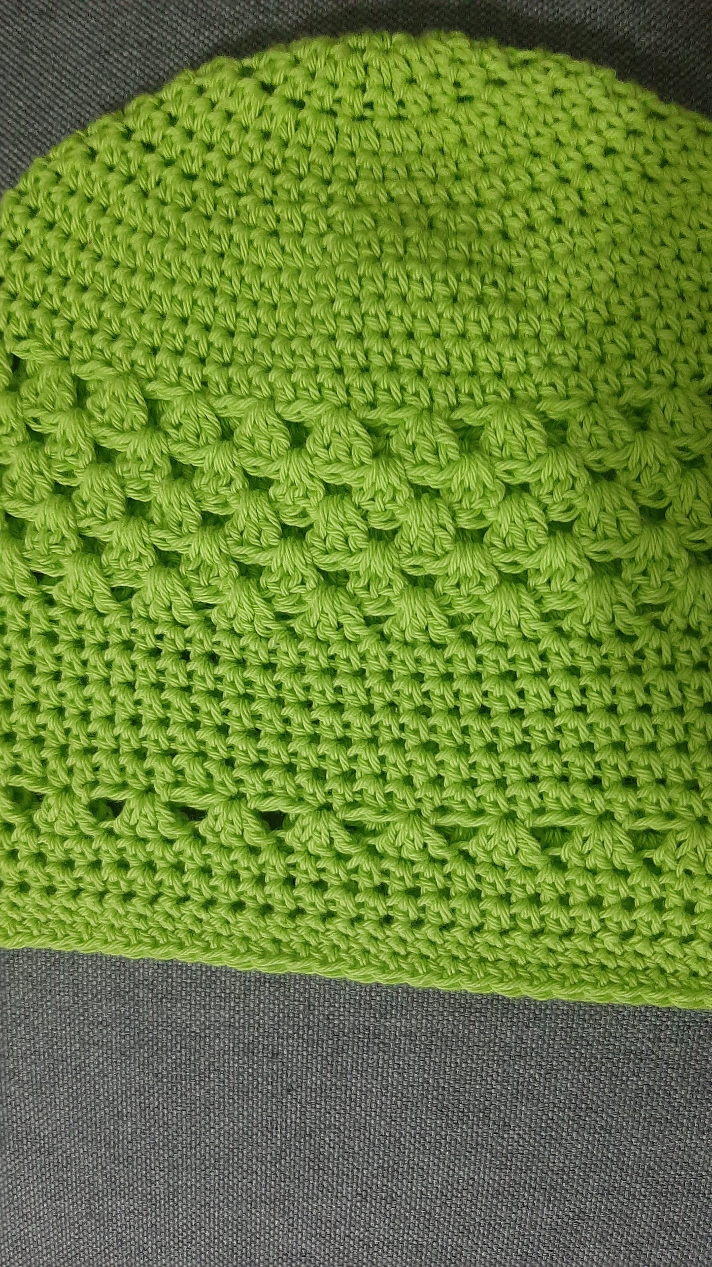 Handmade Crochet Summer Cotton Hat Lime Green