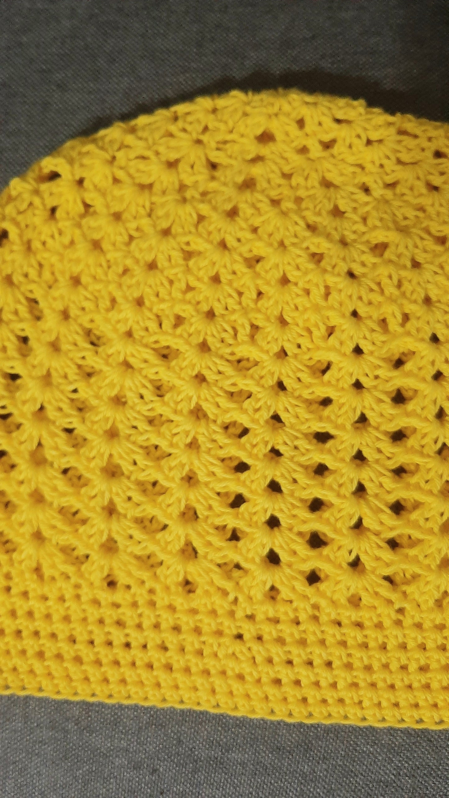 Handmade Crochet Summer Cotton Hat Yellow