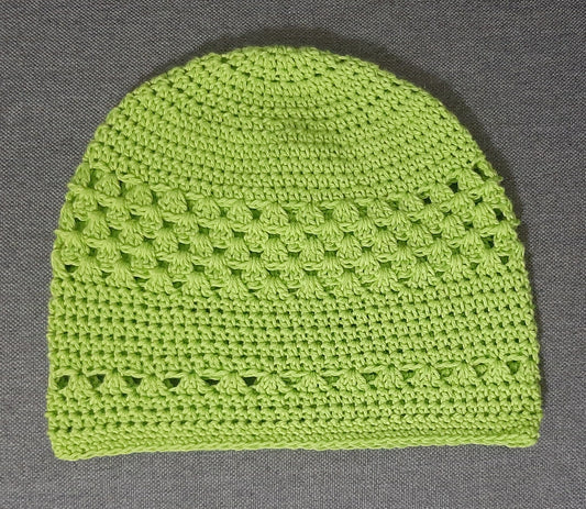 Handmade Crochet Summer Cotton Hat Lime Green