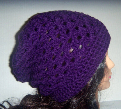 Slouchy Hat, Unisex Hat, Slouchy Handmade Crochet Hat