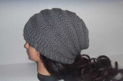 Knit Slouchy Accordion Hat, Handmade Knit Slouchy Hat, Custom, Any Color
