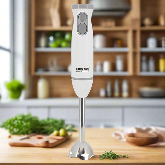 Better Chef 2-Speed 150-Watt Immersion Hand Blender, White and Grey